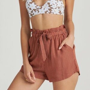NWT Billabong Sliding Rock Shorts Elastic High Waisted Large Rayon Summer Beach